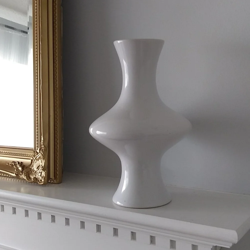 Mid Century Modern Vase white‎ home decor ceramic